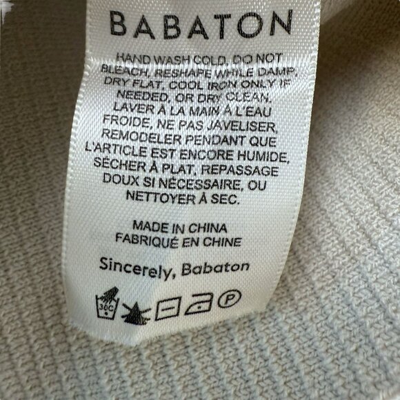 Aritzia Babaton Crop Tank Top Size Small Sculpt Rib Knit Squareneck Beige - Picture 7 of 8